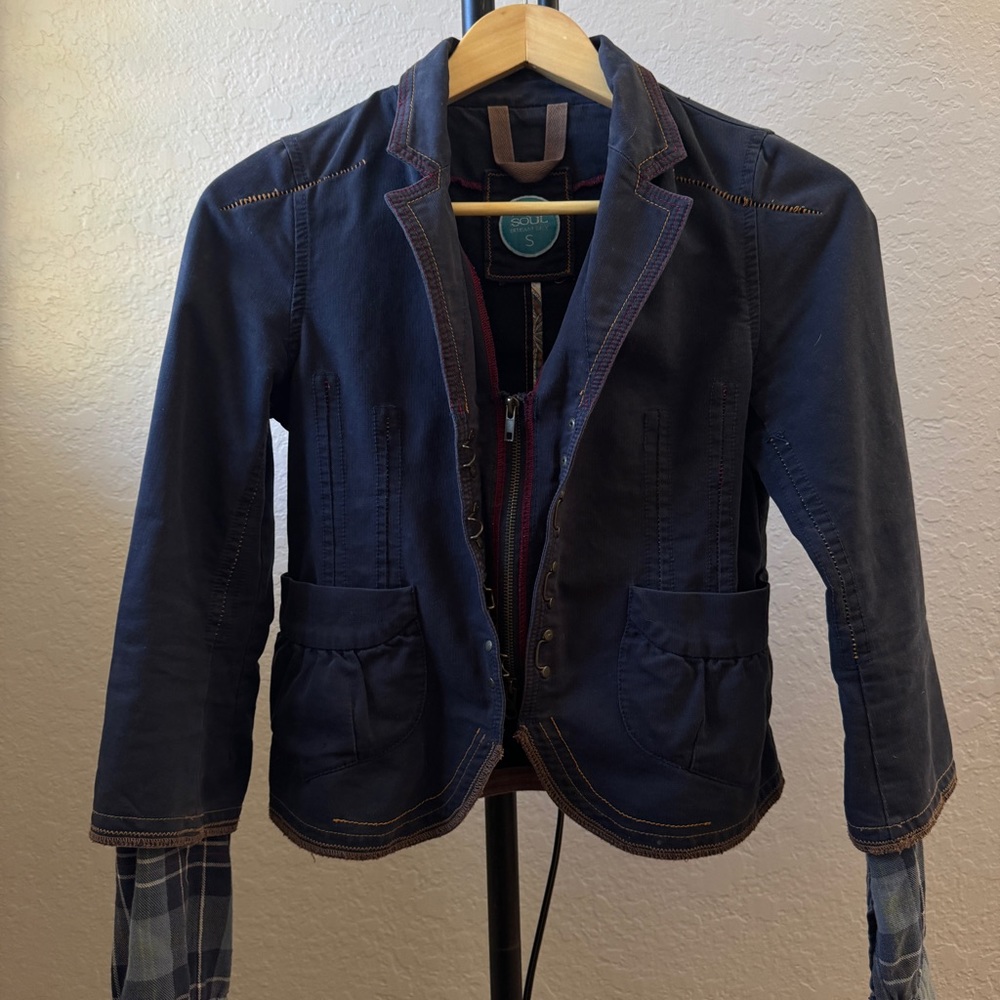 Vintage boho jacket flannel sleeves